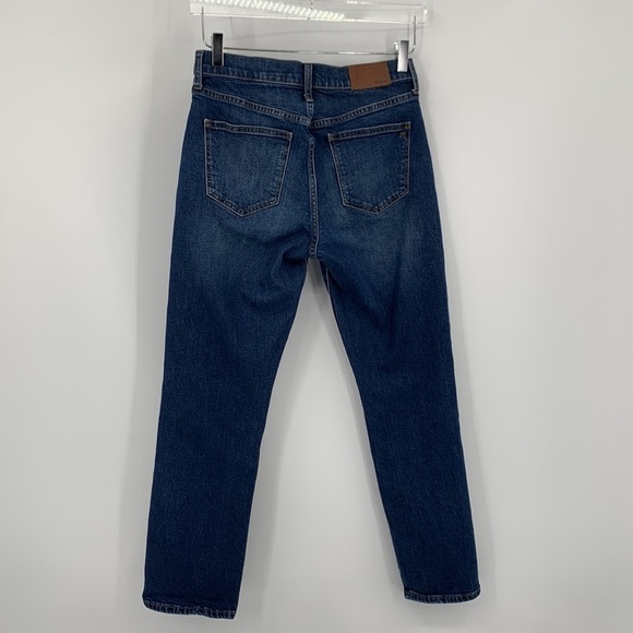 Madewell Cruiser straight leg jeans denim dark wash whiskering women 26 - Picture 4 of 6